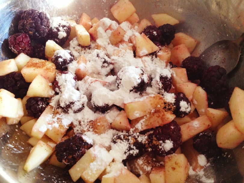Add a bit of cornstarch or flour so that the natural sugars from the fruit will thicken up in to delicousness