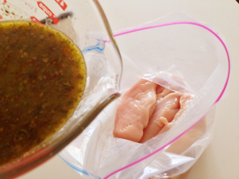 Pour it right in to the bag