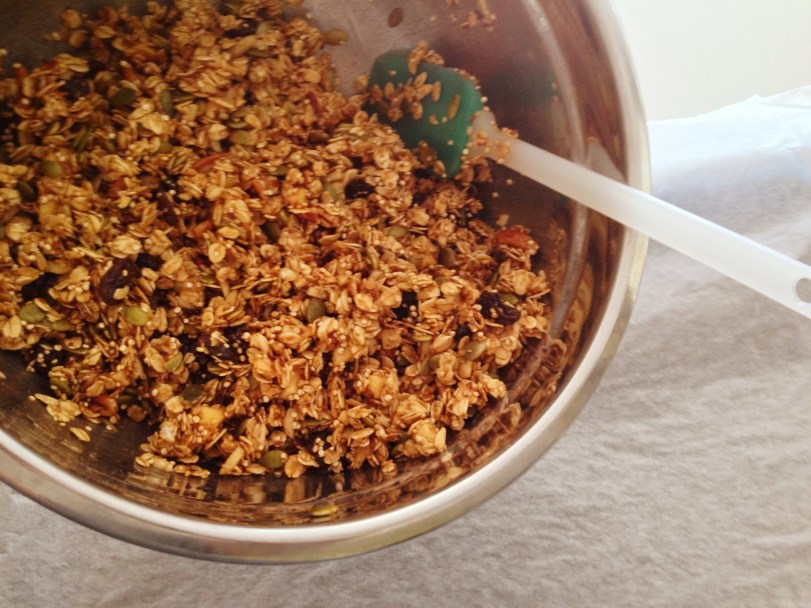 Stir completely and then get ready to spread over the parchment paper