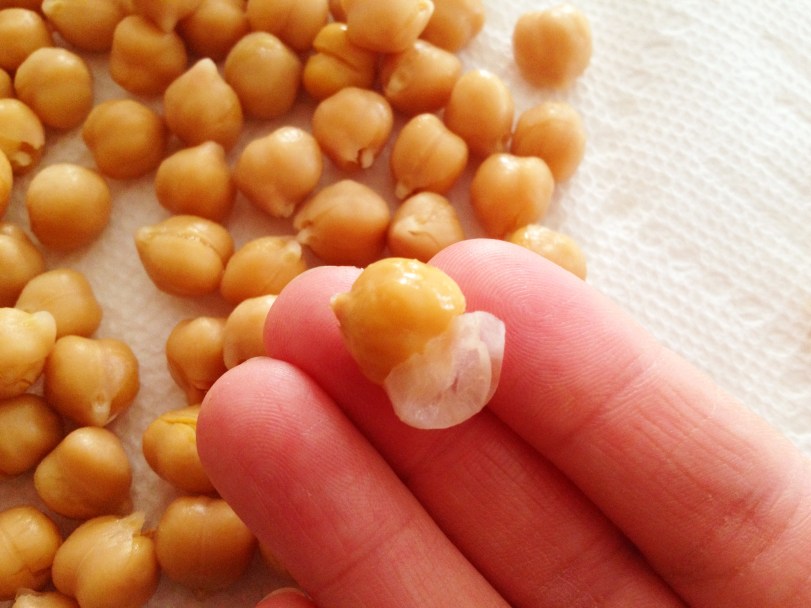 See, it's like this measly chick pea is transforming before your eyes...it's about to become an awesome little snack!!