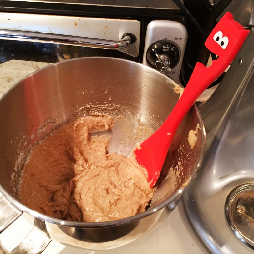 Here's what it looks like when it's combined. (Check out my new devil spatula...another stellar Christmas pressie)