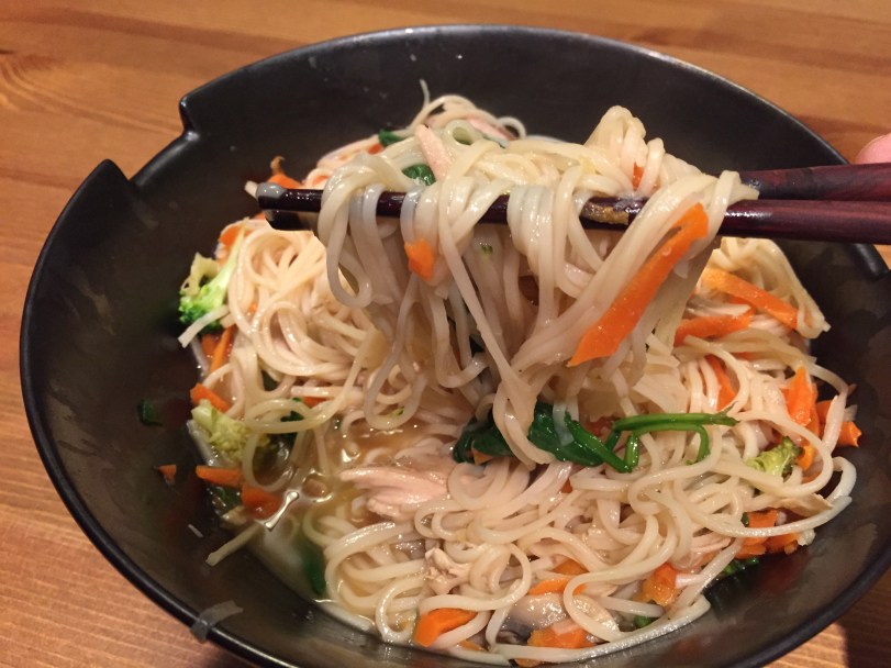 Look at those glorious noodles??  I promise there is a bit of broth underneath there!!