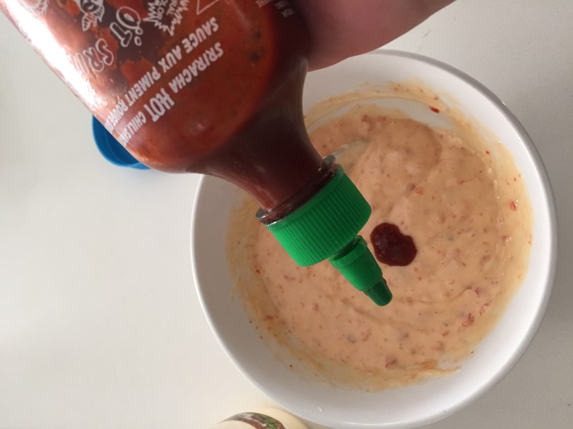 sweet heat mayo with sriracha and sweet chilli sauce