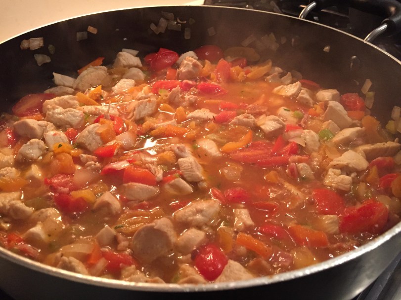 Add the broth and cover