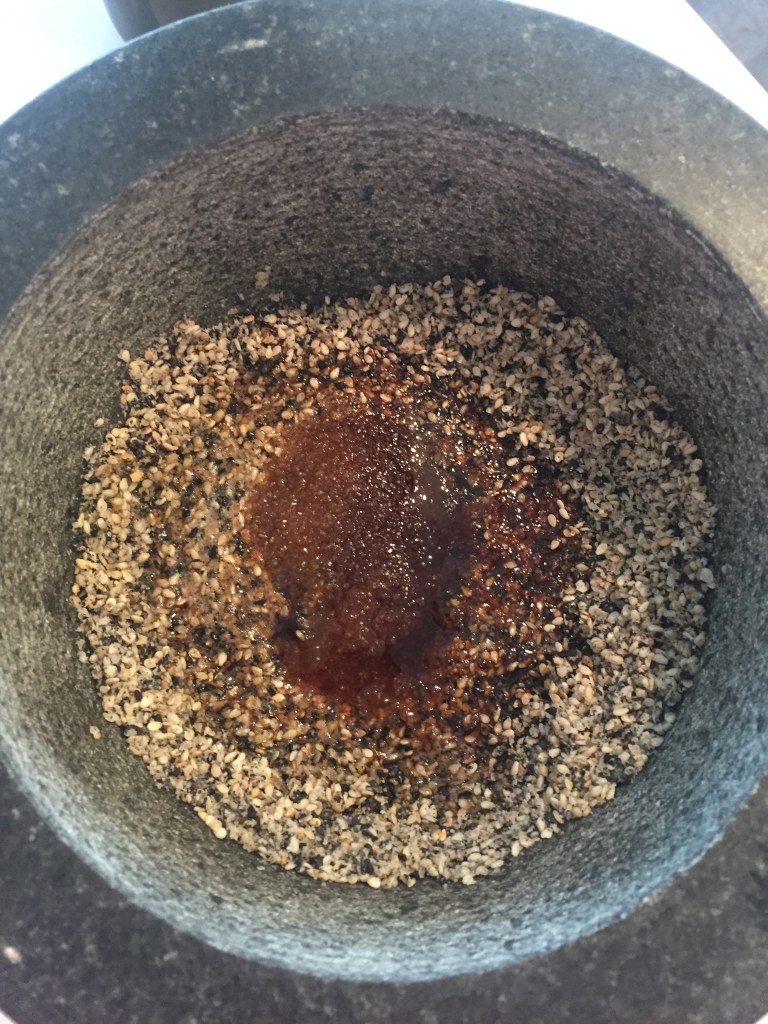 add the rest of the ingredients and continue to bash around.  