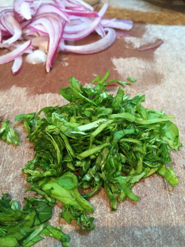 onions and basil...winning combo for this salad
