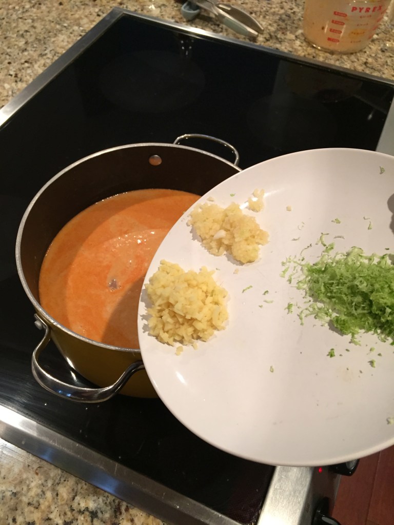 Add the ginger and garlic